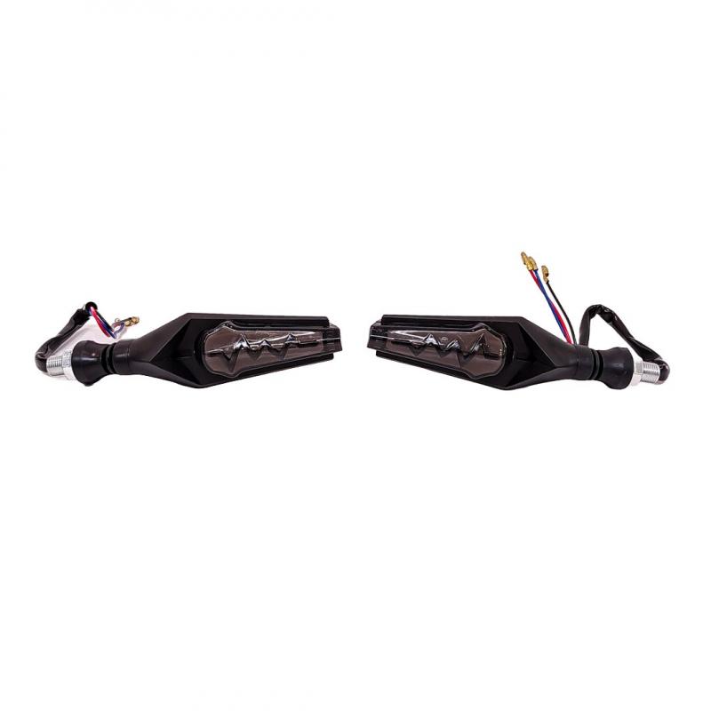 FARO DE LED UNIVERSAL - LUZ DE GIRO GIRO PARA MOTO CON LUZ LED RUNNING AMBAR Y LUZ DE GIRO AMBAR 12V - JUEGO DE 2 UNIDADES MEDIDAS 360 * 29*27(mm)