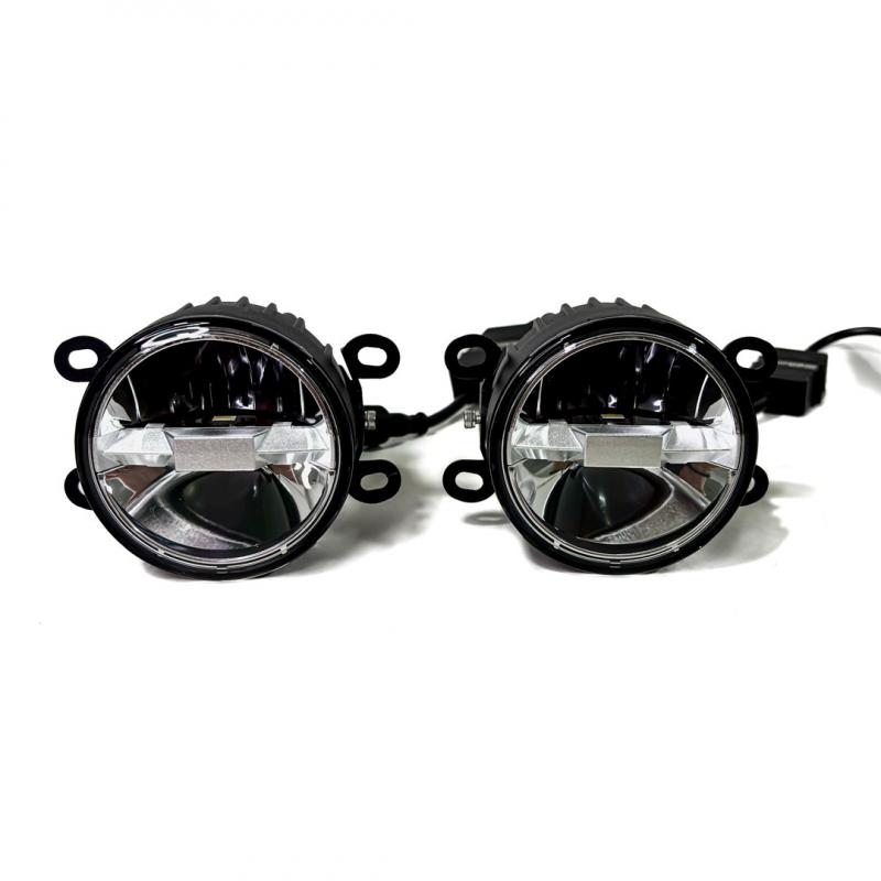 OFF ROAD UNIVERSAL 3" REDONDO CON BRACKETS COLOR BLANCO Y FUNCION AMARILLA ROMPENIEBLA 30 WATTS 12V / 24