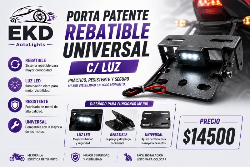 PORTA PATENTE CON LUZ REGULABLE