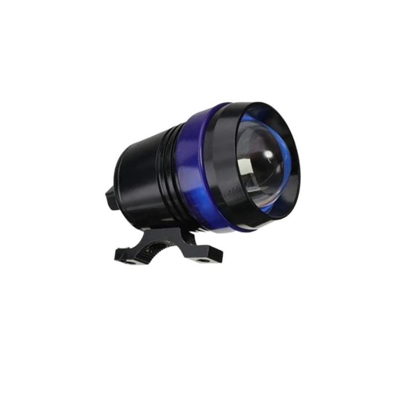 LUZ LED BLANCA ESTABLE CON FUNCION FLASH Y ARO AZUL 9V-36V 1 LED - 20 WATTS MEDIDAS 110*65 (mm)