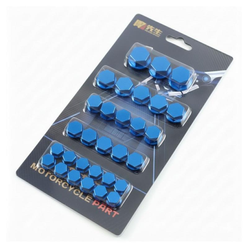 TAPITAS ANODIZADAS CUBRE TORNILLOS X 30 UNIDADES - AZUL