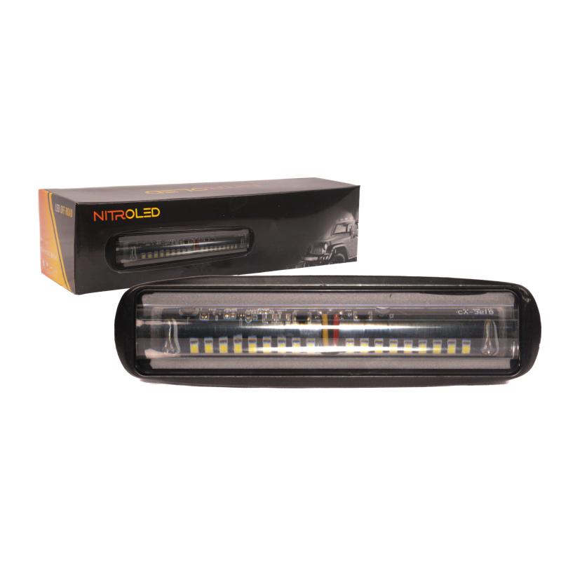 FARO RECTANGULAR FLASH 18W 12/24V  WATERPROOF IP67 OFF ROAD - MEDIDAS 16 x 4 x 4 cm