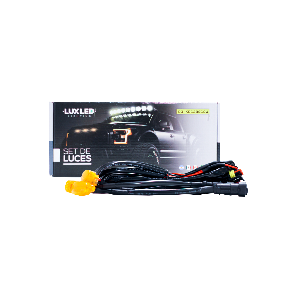 JUEGO DE FAROS DE LED JUEGO FAROS X 3 DE SEÑALIZACIÓN DE PARRILLA ESTILO RAPTOR AMBAR 12V