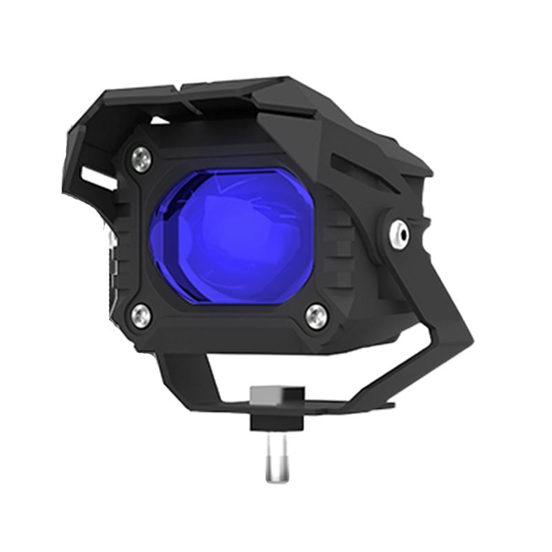 LUZ LED BLANCA Y AMBAR ESTABLE CON OJO DE ANGEL DAYTIME RUNNING ROJO Y ARO ROJO 9V-36V 1 LED - 40 WATTS MEDIDAS 59*77*88 (mm)