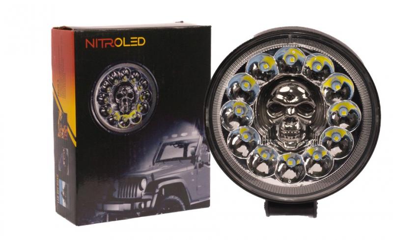 FARO REDONDO CALAVERA 12/24V  WATERPRROF IP 67   RGB AMBAR  BLANCO OFF ROAD - MEDIDAS 10.5 x 10.5 x 2.3 cm