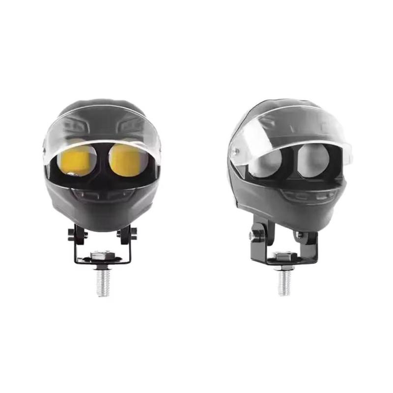 FARO CASCO PARA MOTO 12V/24V BLANCO Y AMBAR
