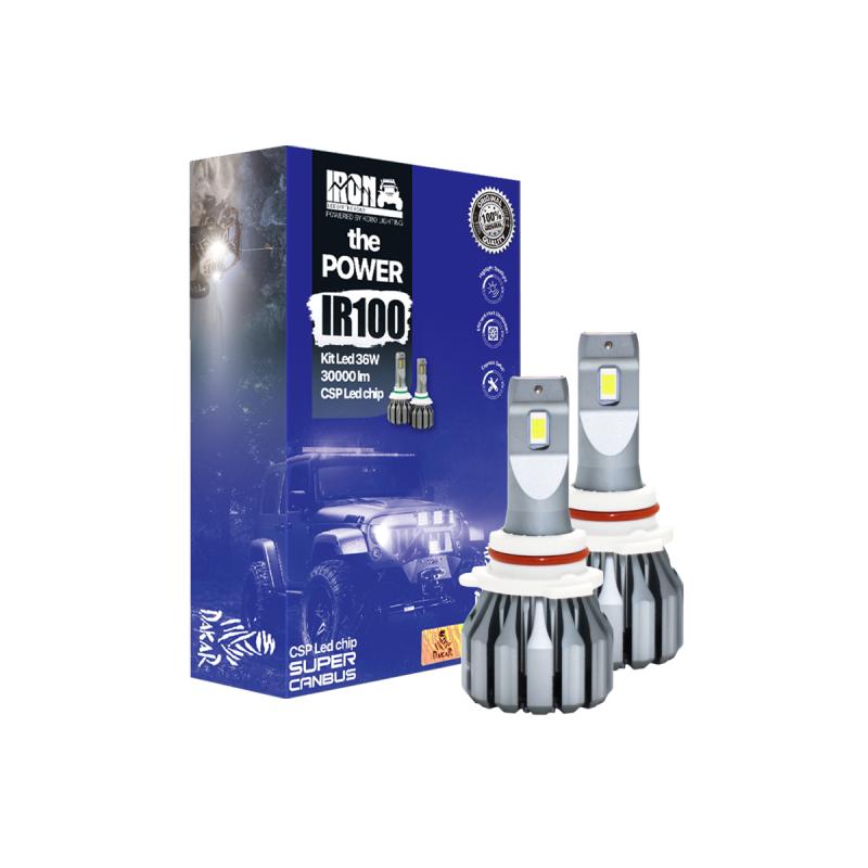 KIT DE LED IR100 CANBUS 9006 HB4 10MA GENERACION CHIP CSP SUPER CANBUS 60000 LUMENS 36 WATTS 12V CON COOLER