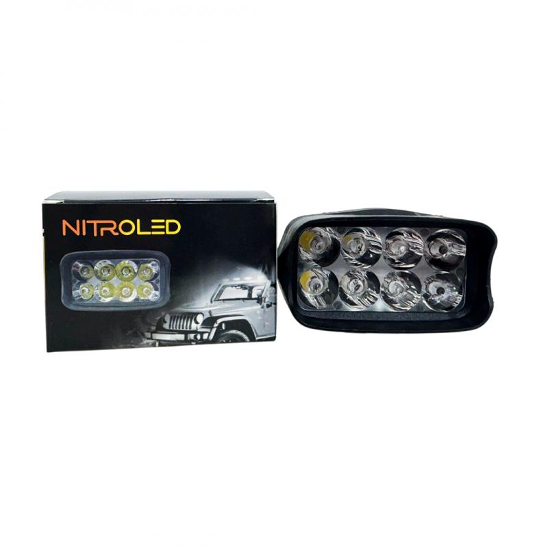 Imagen ilustrativa de FARO 8 LED PARA MOTO 12V WATERPROOF IP 67                 OFF ROAD MEDIDAS 8.5 X 4.5 X 4.5 cm