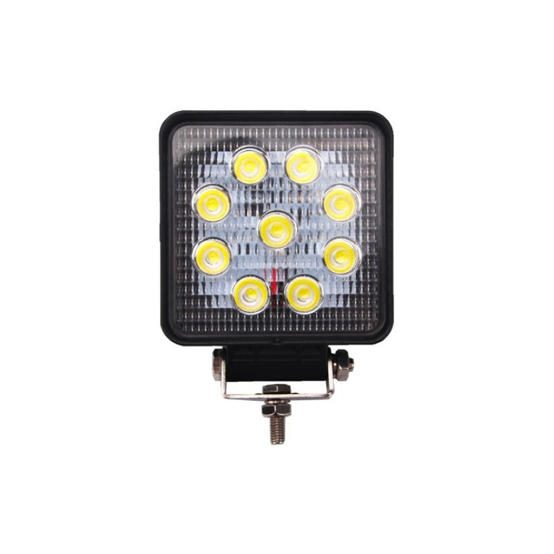 FARO 9 LEDS CUADRADO  27W 12/24V     WATERPROOF IP67 - OFF ROAD - MEDIDAS 10.5 x 10.5 x 2 cm