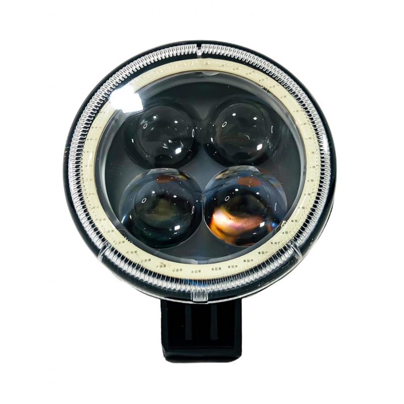 LUZ LED BLANCA ESTABLE CON OJO DE ANGEL ROJO CON FUNCION FLASH 9V-36V 4 LED - 12 WATTS MEDIDAS 105*55(MM)