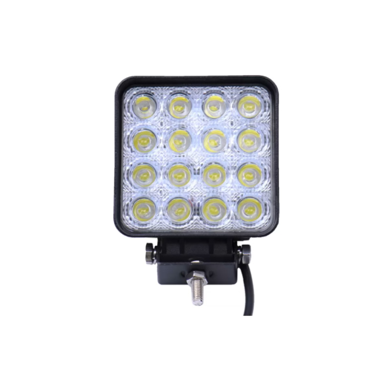 FARO 16 LEDS CUADRADO  48W 12/24V  WATERPROOF IP67 - OFF ROAD - MEDIDAS 11 x 11 x 2.2 cm