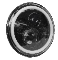 Imagen ilustrativa de FARO  REDONDO 7 PULGADAS  12/24V WATERPROOF IP 67  OFF ROAD- ALTA-BAJA MEDIDAS 18.5 x 18.5 x 6.5 cm