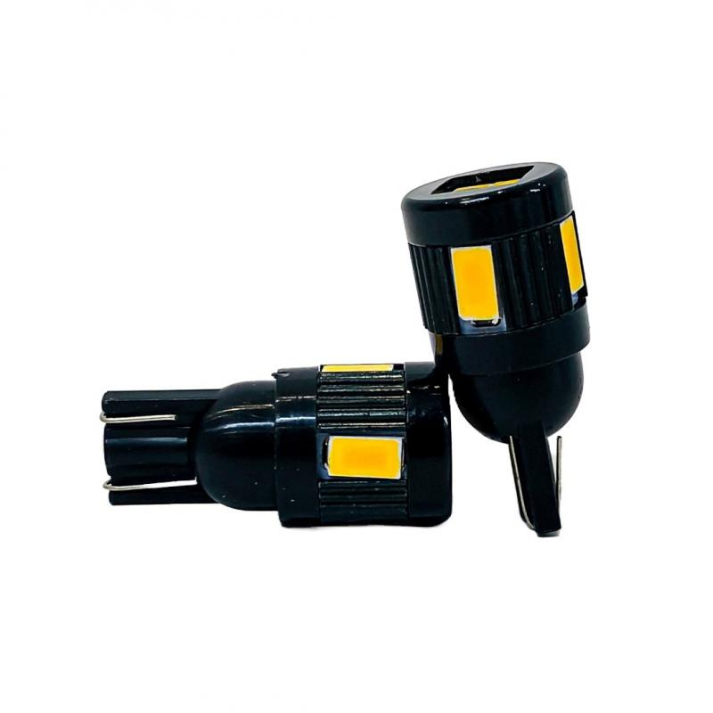 Imagen ilustrativa de BLISTER X 2 - 2821 - T10 - W5W - 6 LED CREE 3570 CANBUS SUPER POTENCIA   - AMBAR 12V - BLISTER X 2 UNIDADES