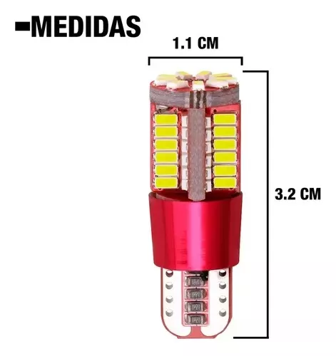 Led T10/w5w 57 LED smd - Alto brillo y potencia