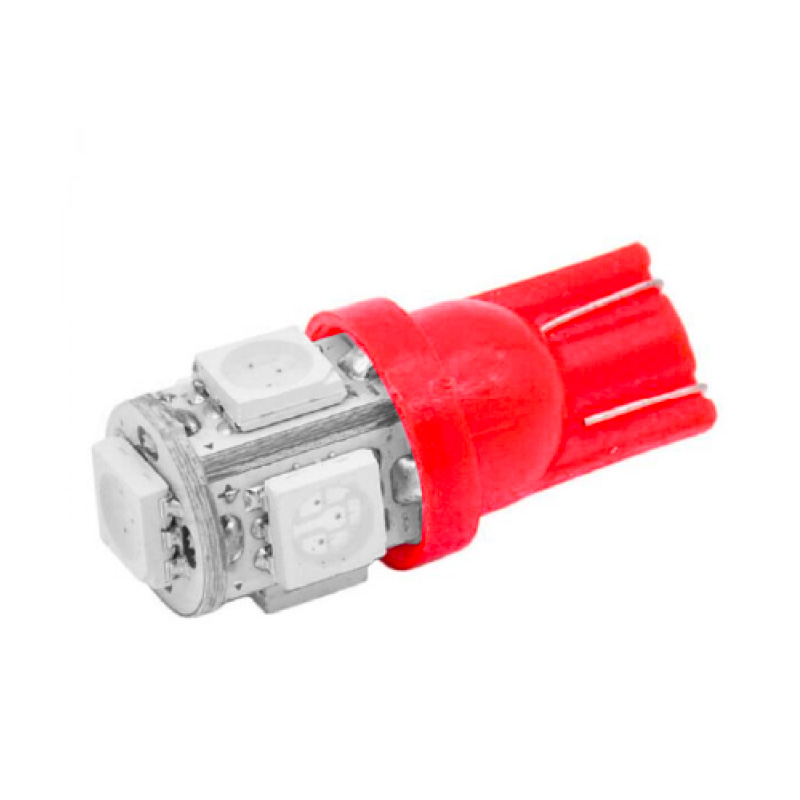 LED 5 PUNTAS T10 2821 ROJO 12V