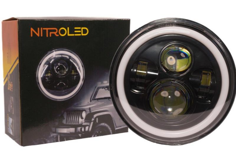 FARO  REDONDO 7 PULGADAS  12/24V WATERPROOF IP 67  OFF ROAD- ALTA-BAJA MEDIDAS 18.5 x 18.5 x 6.5 cm