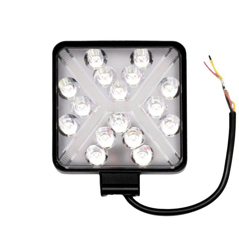 FARO DE LED CUADRADO - 16 LED 48W BLANCO . 10X2X11CM CON MERCEDEZ BENZ DRL AMBAR