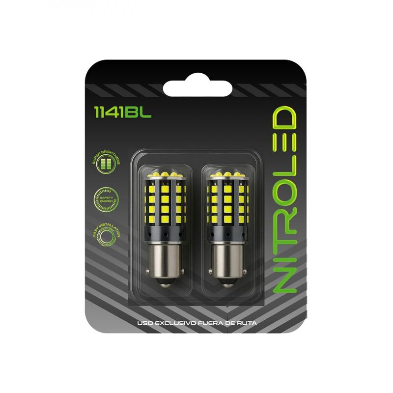 Imagen ilustrativa de BLISTER 1141 1 POLO PATA PAREJA BA15S 12-80V CANBUS 2800 LUMENS BLANCA