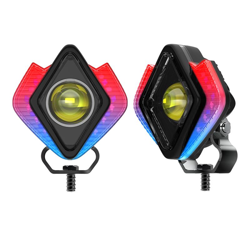 LUZ LED BLANCA ESTABLE CON LUZ MULTICOLOR RUNNING AL COSTADO 9V-36V 1 LED - 50 WATTS